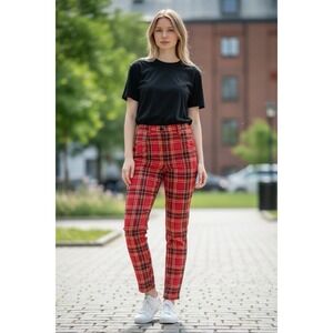 Urban Outfitters Pants Red Plaid Loungewear Casual Women's Small NWT